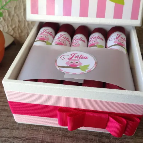 Mini Caixa Charutos Chocolate Corujinha