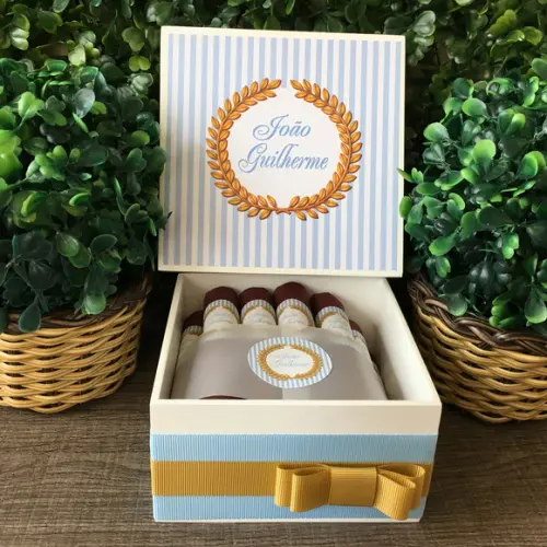 Mini Caixa Charutos Chocolate Brasão
