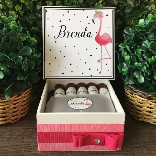 Mini Caixa Charutos Chocolate Flamingo