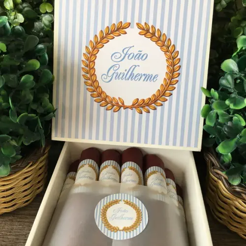 Mini Caixa Charutos Chocolate Brasão