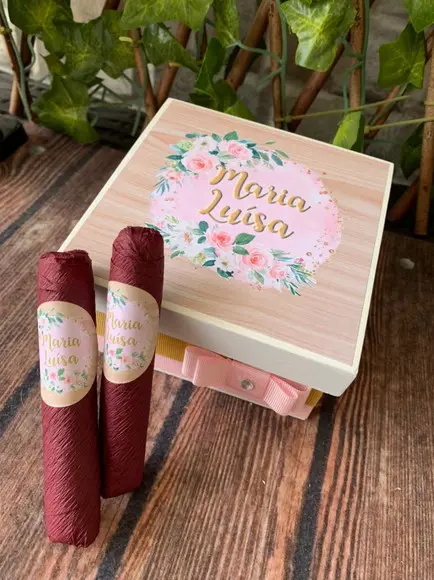 Mini Caixa Charutos Chocolate Floral
