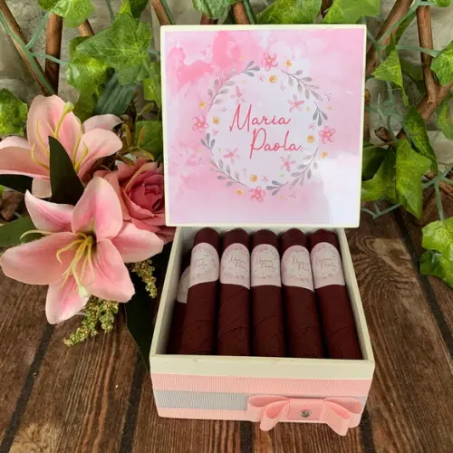 Mini Caixa Charutos Chocolate Floral