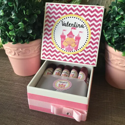 Mini Caixa Charutos Chocolate Princess