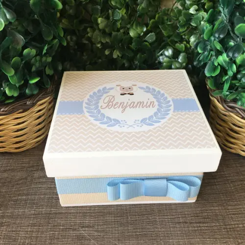 Mini Caixa Charutos Chocolate Ovelha bege
