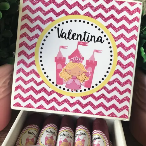 Mini Caixa Charutos Chocolate Princess