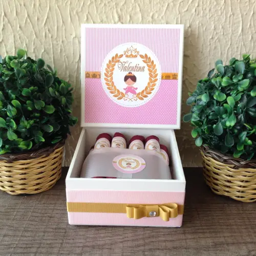 Mini Caixa Charutos Chocolate Princess
