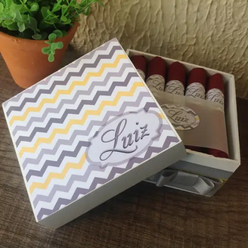 Mini Caixa de Charutos Chocolate Chevron