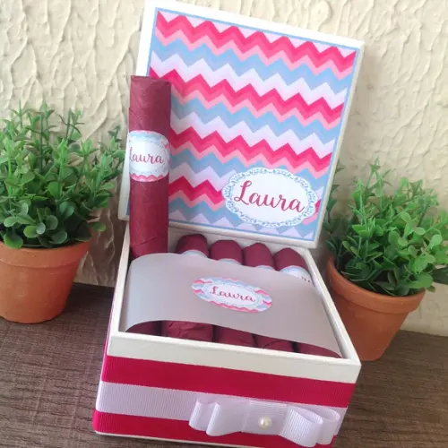 Mini Caixa de Charutos Chocolate Chevron