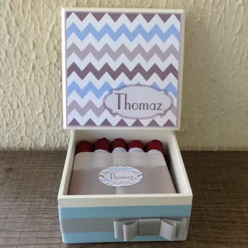 Mini Caixa de Charutos Chocolate Chevron
