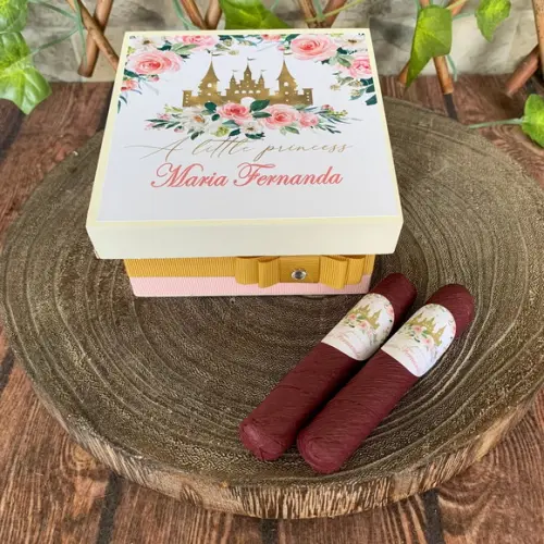Mini Caixa de Charutos Chocolate Floral