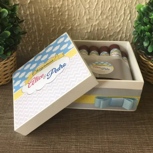 Mini Caixa de Charutos Chocolate Gêmeos
