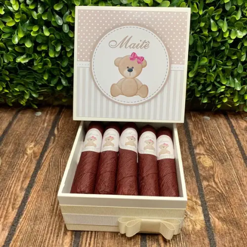 Mini Caixa de Charutos Chocolate Ursinha
