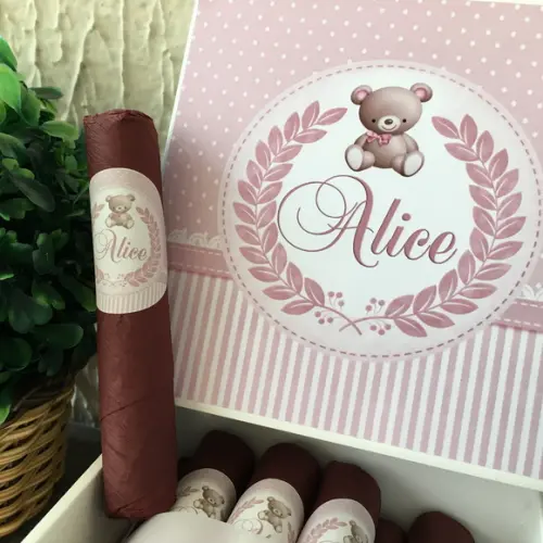 Mini Caixa de Charutos Chocolate Ursinha