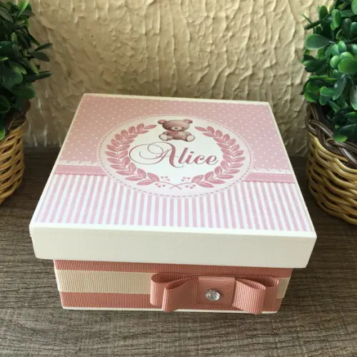 Mini Caixa de Charutos Chocolate Ursinha