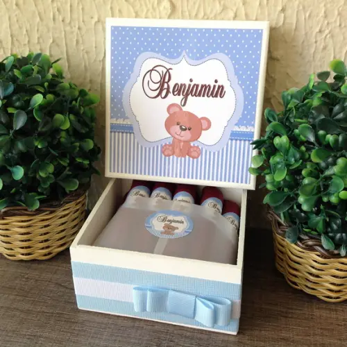 Mini Caixa de Charutos Chocolate Ursinho