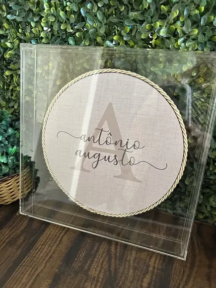 Quadro Porta Maternidade Acrílico Clean 25x25
