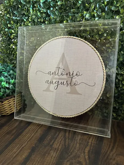 Quadro Porta Maternidade Acrílico Clean 25x25