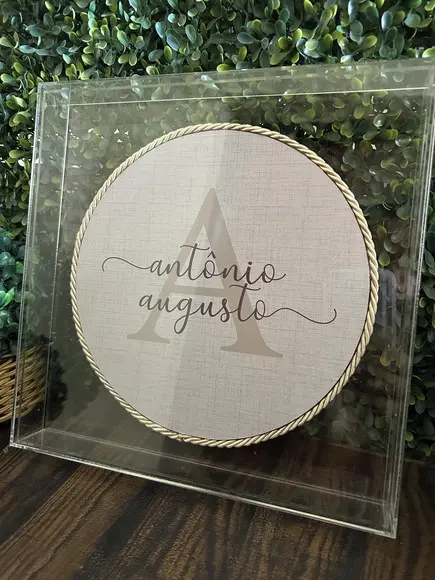 Quadro Porta Maternidade Acrílico Clean 25x25