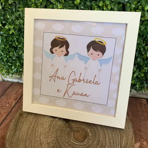 Quadro Porta Maternidade Branco Batizado