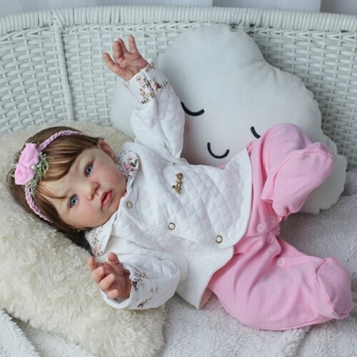 Bebê Reborn Abigail Menina Realista 48 cm com Peso de Recém-Nas