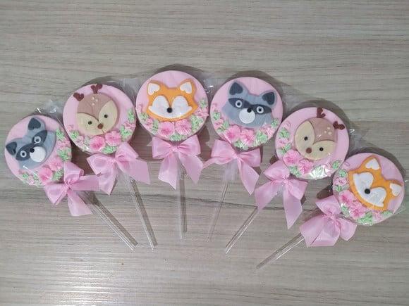 Aplique de Pasta Americana Bosque para Pirulito/cupcake V