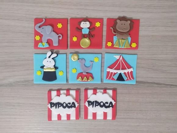 Aplique de pasta americana Circo para pão de mel
