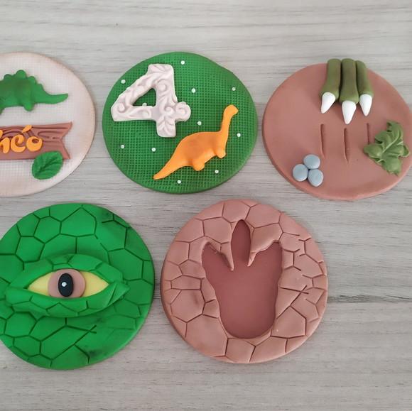 Aplique de Pasta Americana Dinossauro para Pirulito/cupcake