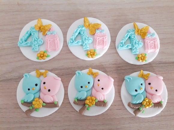 Aplique de pasta americana Jardim para pirulito/cupcake