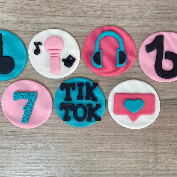 Aplique de Pasta Americana Tik Tok para Pirulito/cupcake
