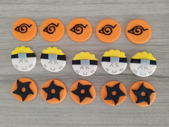 Aplique em pasta americana Naruto para brigadeiros/trufas