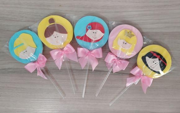 Aplique Em Pasta Americana Princesas Disney Para Pirulito