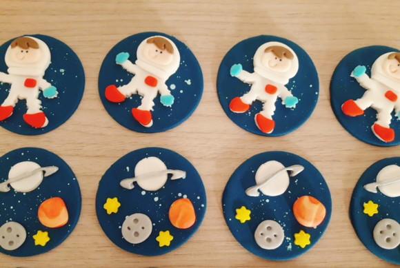 Aplique pasta americana Astronauta para pirulito/cupcake