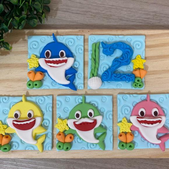 Aplique Pasta Americana Baby Shark para Pão de Mel