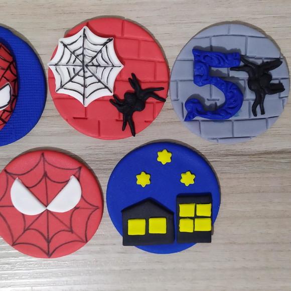 Aplique pasta americana Homem Aranha para pirulito/cupcake