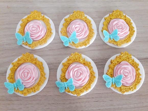 Aplique pasta americana Jardim para pirulito/cupcake