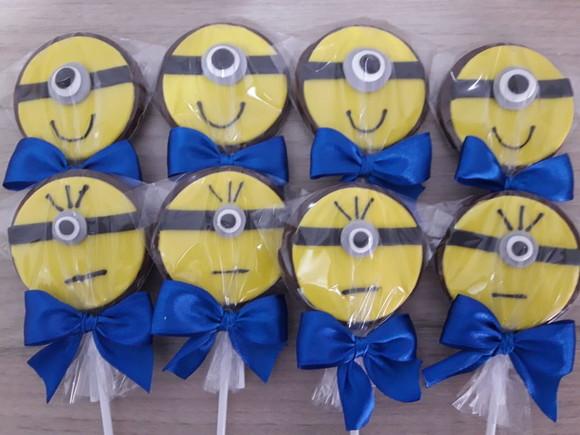 Aplique pasta americana Minions para pirulito/cupcake