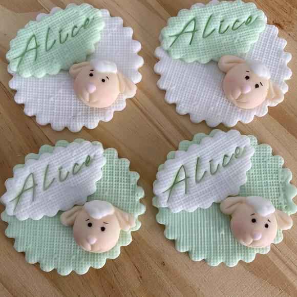 Aplique Pasta Americana Ovelinha para Pirulito/cupcake