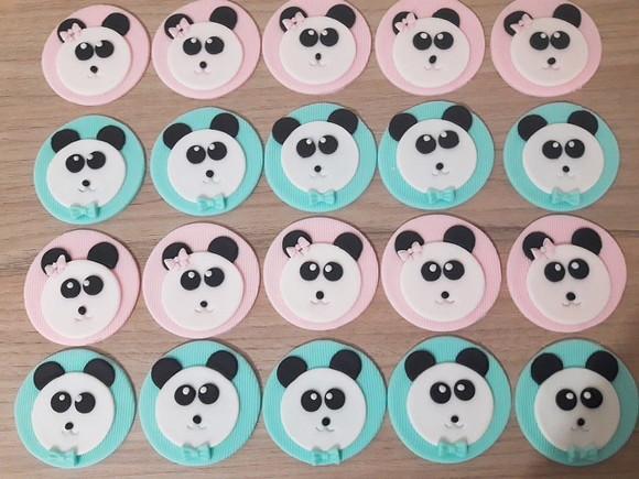 Aplique pasta americana Panda para pirulito/cupcake