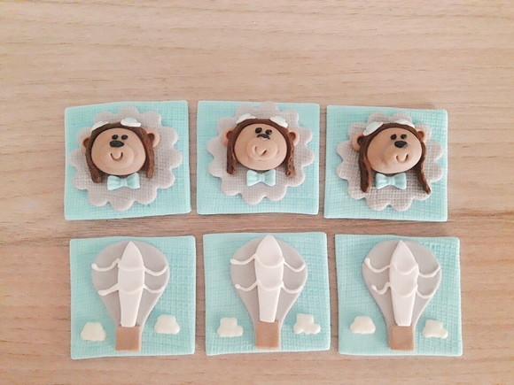 Aplique Pasta Americana Urso Baloeiro para Pão de Mel