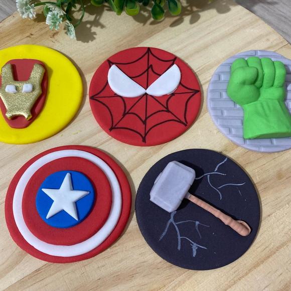 Aplique pasta americana Vingadores para pirulito