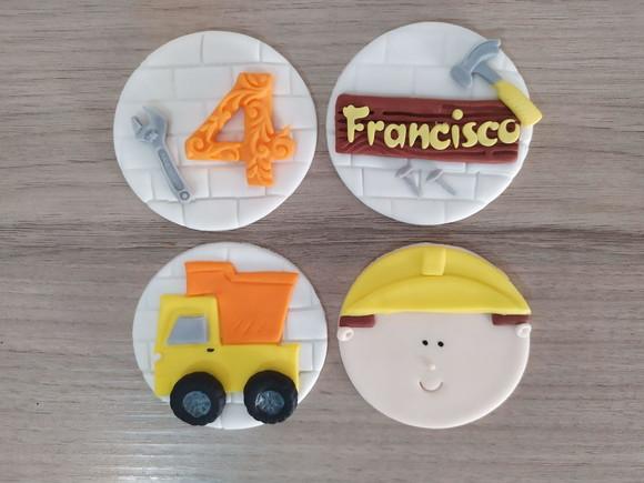 Apliques Em Pasta Americana Construção Para Pirulito/cupcake