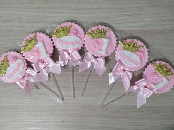 Apliques em Pasta Americana Realeza para Pirulito/cupcake