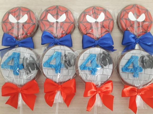 Pirulito de chocolate Personalizado Homem Aranha