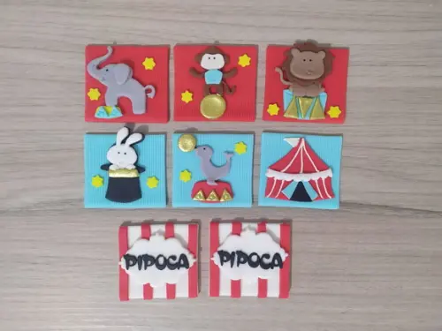 Aplique de pasta americana Circo para pão de mel