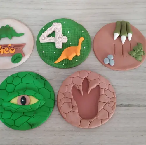 Aplique de Pasta Americana Dinossauro para Pirulito/cupcake