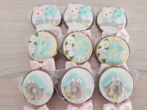 Aplique de pasta americana Jardim para pirulito/cupcake