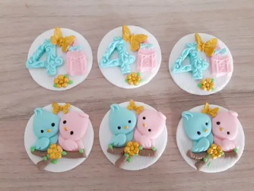 Aplique de pasta americana Jardim para pirulito/cupcake