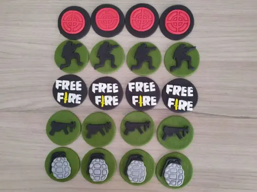Aplique de pasta americana para pirulito Free Fire