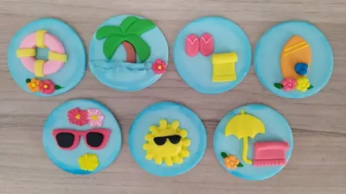 Aplique de Pasta Americana Pool Party para Pirulito/cupcake