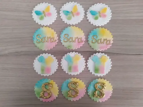 Aplique de pasta americana Tie Dye para pirulito/cupcake